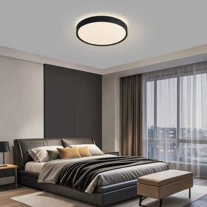 Brilagi - LED aptumšojams griestu gaismeklis CORVO LED/54W/230V 3000-6000K melns Ø 40 cm + tālvadības pults