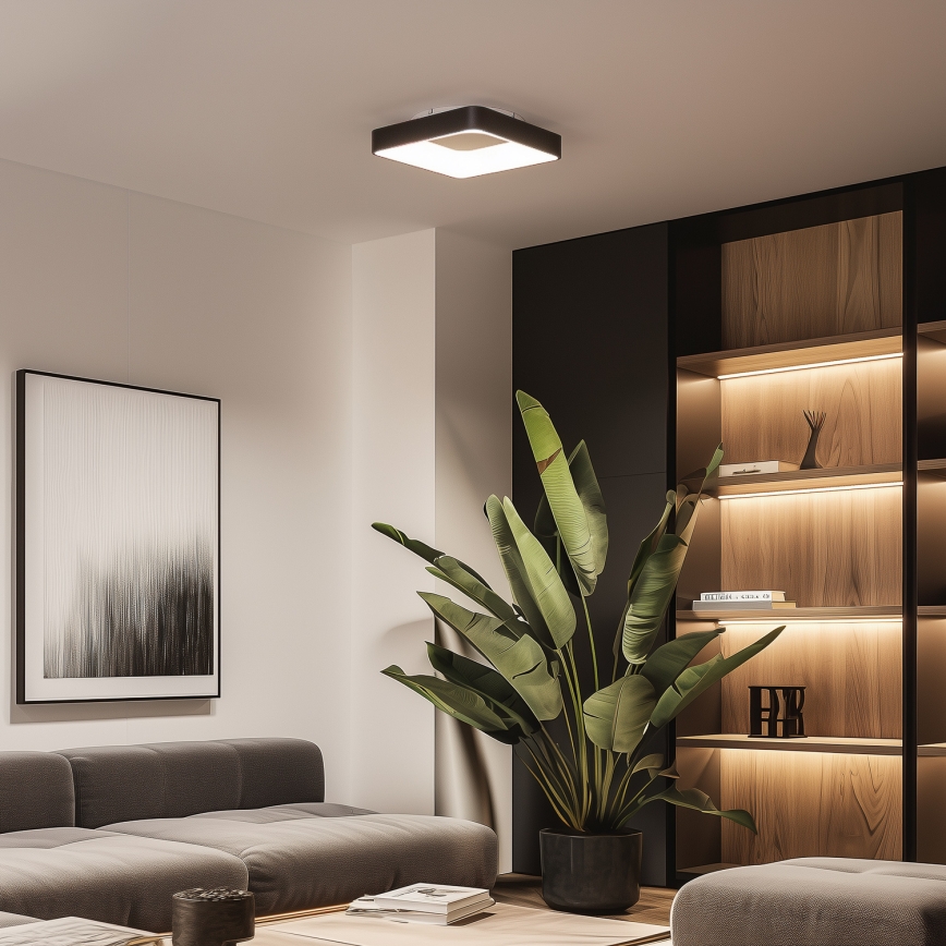 Brilagi - LED dimmējamais griestu gaismeklis FALCON II LED/80W/230V 3000-6500K 40x40 cm melns + tālvadības pults