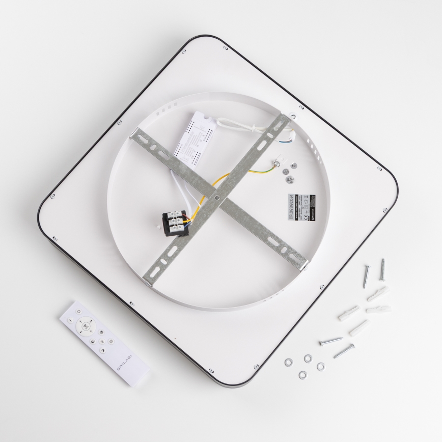 Brilagi - LED dimmējamais griestu gaismeklis FALCON II LED/80W/230V 3000-6500K 40x40 cm melns + tālvadības pults