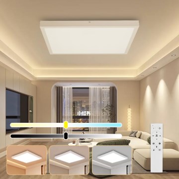 Brilagi - LED Dimmējama griestu lampa FRAME SMART LED/50W/230V 60x60 cm 3000-6000K IP44 Balta + Tālvadības pults
