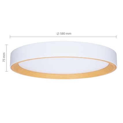 Brilagi - LED dimmējams griestu gaismeklis LARIOS LED/72W/230V 3000-6500K balts Ø 59 cm + tālvadība