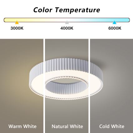 Brilagi - Aptumšojams griestu LED gaismeklis LUMIX LED/48W/230V 3000-6000K balts Ø 50 cm + tālvadība