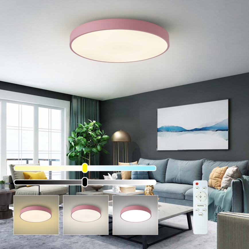 Brilagi - Regulējams LED griestu gaismeklis POOL LED/60W/230V 3000-6000K Ø 60 cm rozā + ar tālvadības pulti