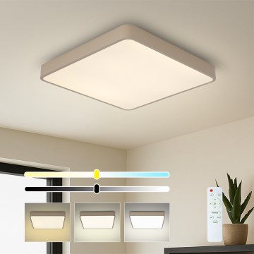 BRILAGI - LED dimmējama griestu lampa POOL SQUARE LED/48W/230V 3000-6000K 50x50 cm bēša + tālvadības pults