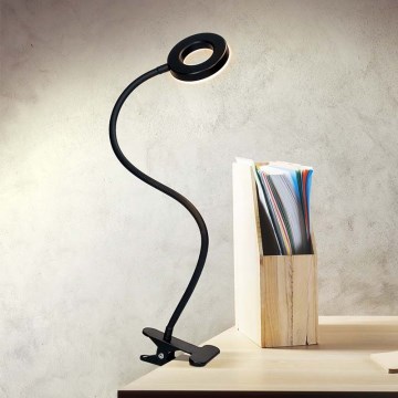 Brilagi -LED Dimmējama lampa ar klipu ORBELA LED/8W/5V 3000/4000/5000K melna