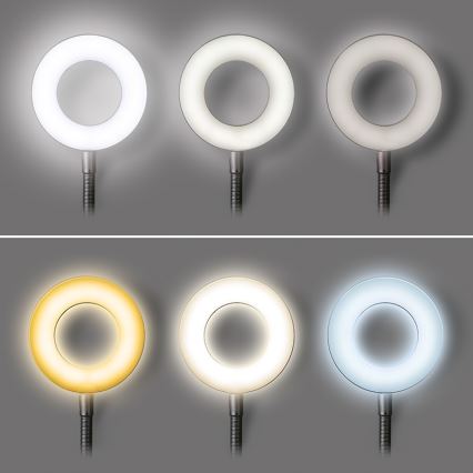 Brilagi -LED Dimmējama lampa ar klipu ORBELA LED/8W/5V 3000/4000/5000K melna