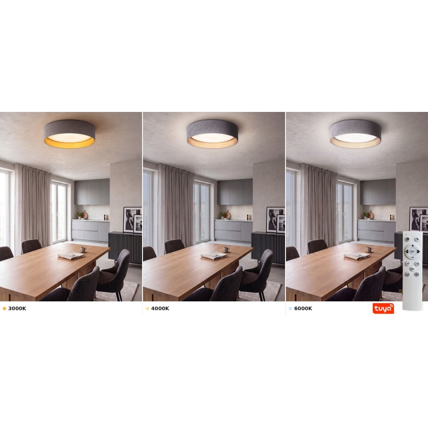 BRILAGI - Regulējama LED griestu lampa VELVET SMARTIX STARS LED/24W/230V 3000–6000K Ø 45 cm pelēka/zelta Wi‑Fi Tuya Beacon + tālvadība