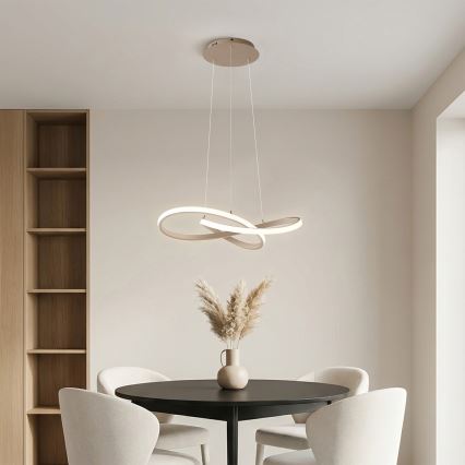 BRILAGI - LED regulējamā lustra uz troses INFINITY LED/55W/230V 3000-6000K 50x50 cm bēša + ar tālvadības pulti