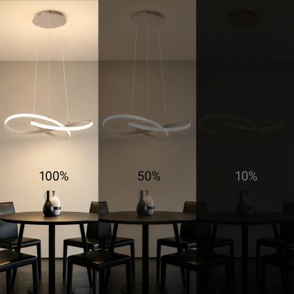 BRILAGI - LED regulējamā lustra uz troses INFINITY LED/55W/230V 3000-6000K 50x50 cm bēša + ar tālvadības pulti