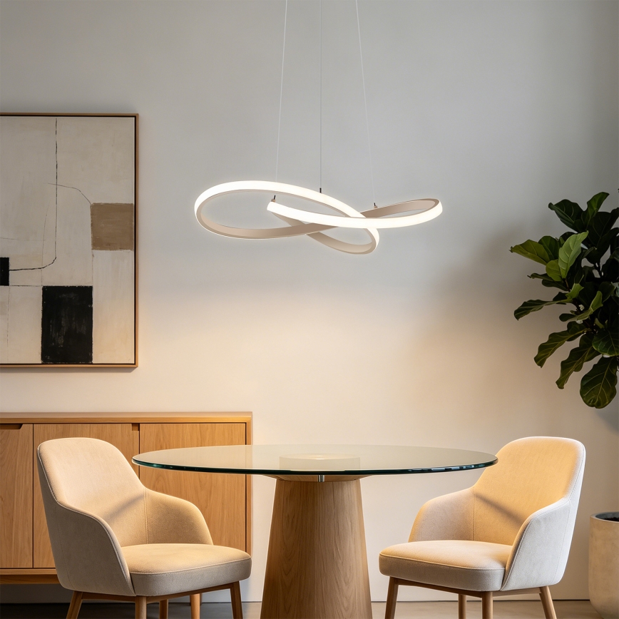 BRILAGI - LED regulējamā lustra uz troses INFINITY LED/55W/230V 3000-6000K 50x50 cm bēša + ar tālvadības pulti