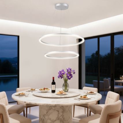 Brilagi - PORTOFINO LED lustra uz kabeļa ar regulējamu spilgtumu LED/98W/230V 3000-6000K Ø 80 cm sudraba + tālvadības pults