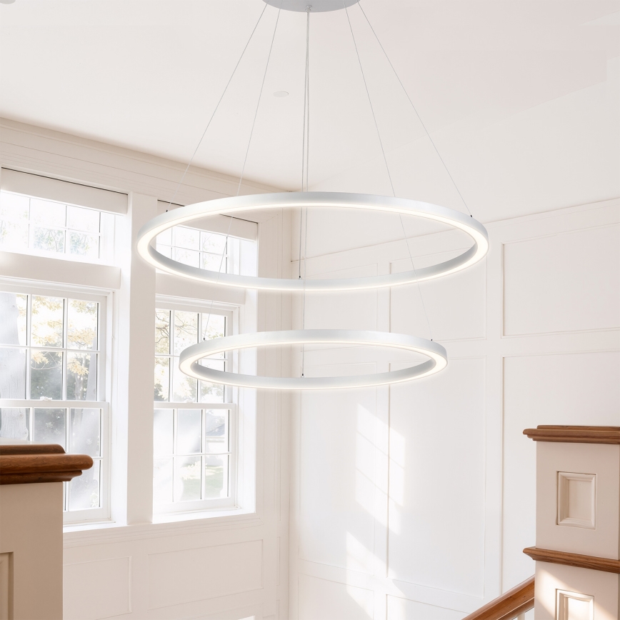 Brilagi - PORTOFINO LED lustra uz kabeļa ar regulējamu spilgtumu LED/98W/230V 3000-6000K Ø 80 cm sudraba + tālvadības pults