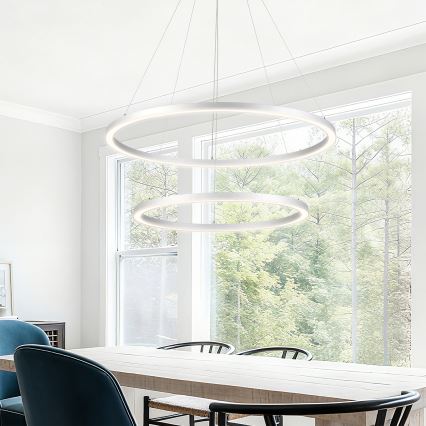 Brilagi - PORTOFINO LED lustra uz kabeļa ar regulējamu spilgtumu LED/98W/230V 3000-6000K Ø 80 cm sudraba + tālvadības pults