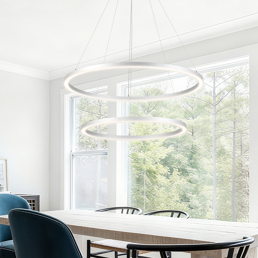 Brilagi - PORTOFINO LED lustra uz kabeļa ar regulējamu spilgtumu LED/98W/230V 3000-6000K Ø 80 cm sudraba + tālvadības pults