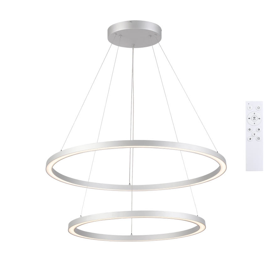 Brilagi - PORTOFINO LED lustra uz kabeļa ar regulējamu spilgtumu LED/98W/230V 3000-6000K Ø 80 cm sudraba + tālvadības pults