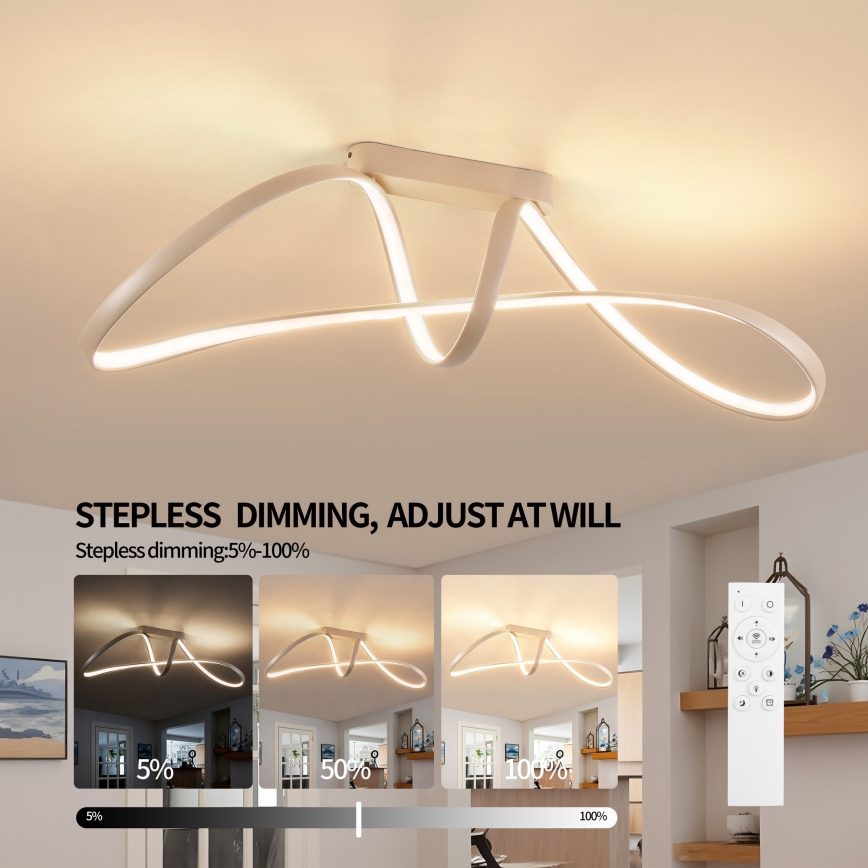Brilagi - LED regulējama virsmontēta griestu lampa TWISTER LED/60W/230V 3000-6000K bēša + tālvadības pults