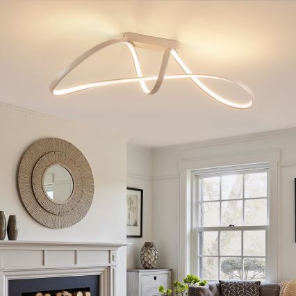 Brilagi - LED regulējama virsmontēta griestu lampa TWISTER LED/60W/230V 3000-6000K bēša + tālvadības pults