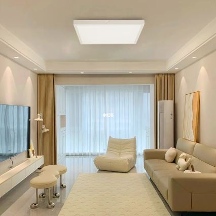 Brilagi - LED Dimmējama griestu lampa FRAME SMART LED/50W/230V 60x60 cm 3000-6000K IP44 Balta + Tālvadības pults