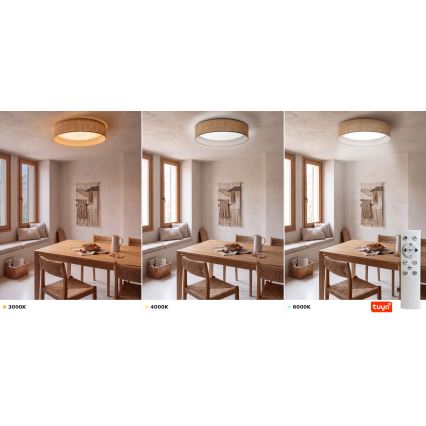 BRILAGI - ar regulējamu spilgtumu LED griestu gaismeklis VELVET SMARTIX STARS LED/36W/230V 3000-6000K pr. 55 cm, bēšs, Wi-Fi Tuya Beacon + tālvadība