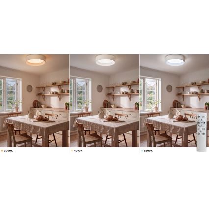 BRILAGI - LED regulējams griestu gaismeklis VELVET SMART VARI LED/36W/230V 3000–6500K Ø 55 cm balts + ar tālvadības pulti