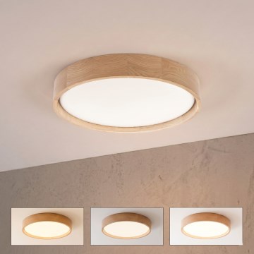 Brilagi - LED dimmējamais griestu gaismeklis MANAROLA SMART LED/24W/230V 3000-6000K Wi-Fi Tuya Beacon Ø 41 cm ozolkoka + tālvadības pults