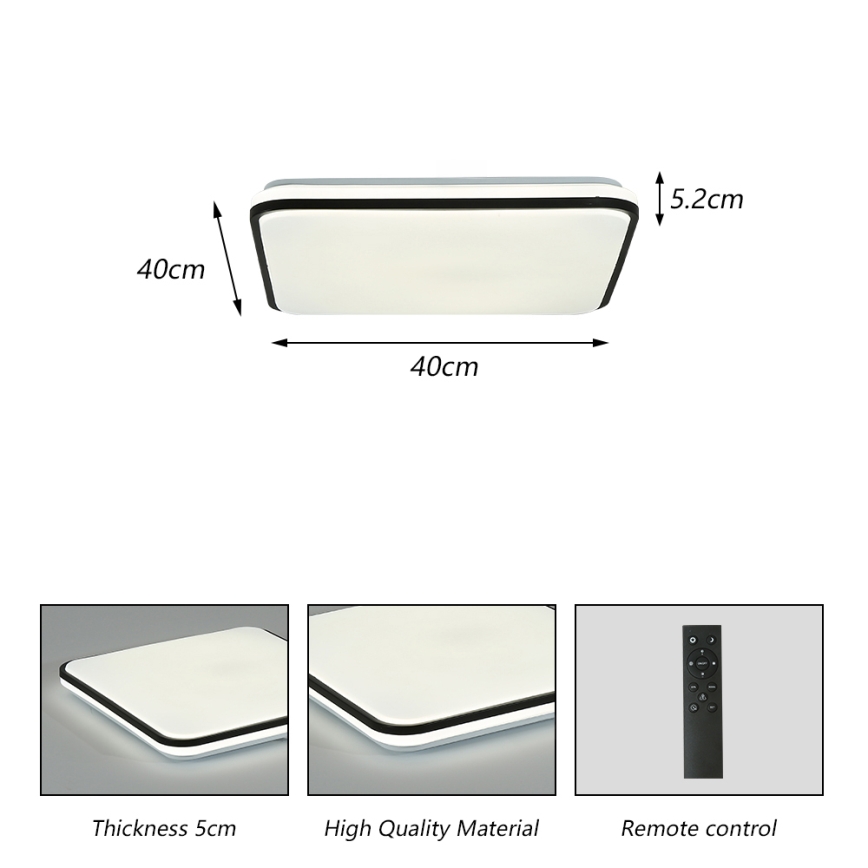 Brilagi - SMART LED griestu gaismeklis ar regulējamu spilgtumu LED/24W/230V 43x43 cm 3000-6000K Wi-Fi Tuya Beacon + tālvadības pults