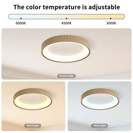 Brilagi - LED dimējams griestu gaismeklis FALCON MODERN LED/30W/230V 3000-6500K Ø 40 cm bēšs + tālvadības pults