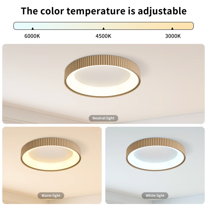 Brilagi - LED dimējams griestu gaismeklis FALCON MODERN LED/30W/230V 3000-6500K Ø 40 cm bēšs + tālvadības pults