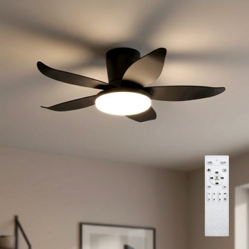 Brilagi - LED dimmējamais griestu ventilators LED/32W/230V Ø 95 cm melns + tālvadība