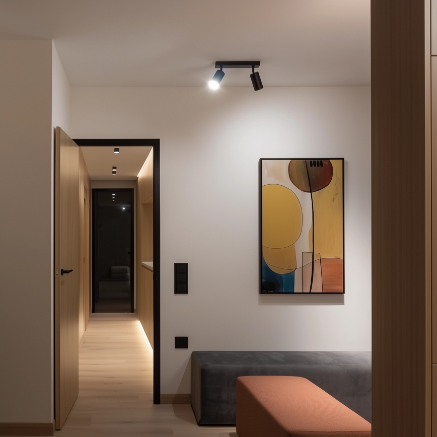 Brilagi - LED aptumšojams spotgaismeklis SELE 2xGU10/6,5W/230V 2700-6500K melna/zelta