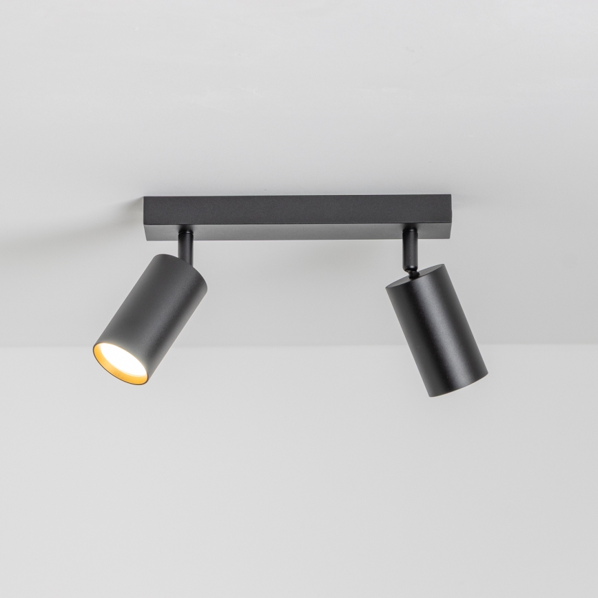 Brilagi - LED aptumšojams spotgaismeklis SELE 2xGU10/6,5W/230V 2700-6500K melna/zelta