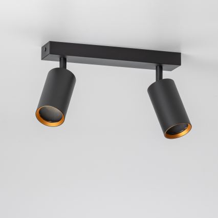 Brilagi - LED aptumšojams spotgaismeklis SELE 2xGU10/6,5W/230V 2700-6500K melna/zelta