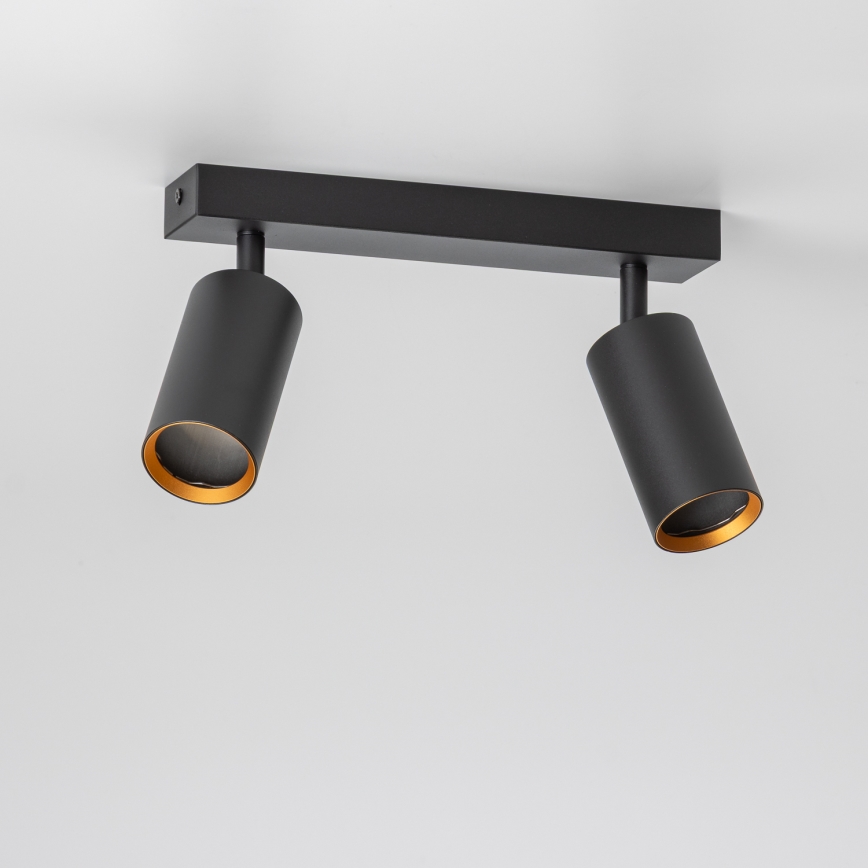 Brilagi - LED aptumšojams spotgaismeklis SELE 2xGU10/6,5W/230V 2700-6500K melna/zelta