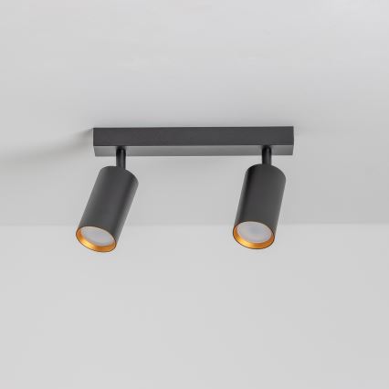 Brilagi - LED aptumšojams spotgaismeklis SELE 2xGU10/6,5W/230V 2700-6500K melna/zelta