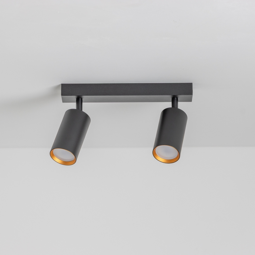 Brilagi - LED aptumšojams spotgaismeklis SELE 2xGU10/6,5W/230V 2700-6500K melna/zelta