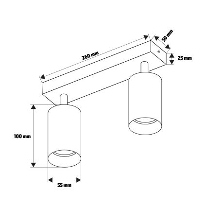 Brilagi - LED aptumšojams spotgaismeklis SELE 2xGU10/6,5W/230V 2700-6500K melna/zelta
