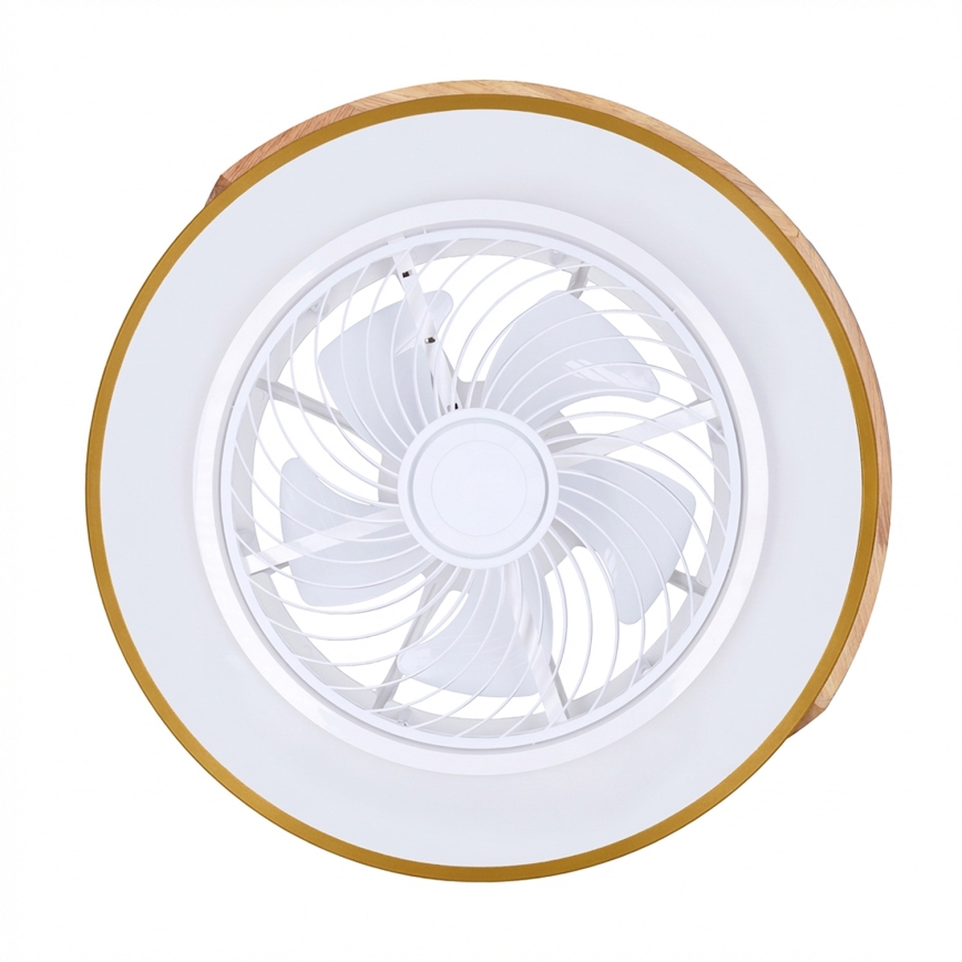 Brilagi - LED regulējama griestu lampa ar ventilatoru LED/38W/230V 3000-6500K pr. 50 cm zils/ozols + tālvadības pults
