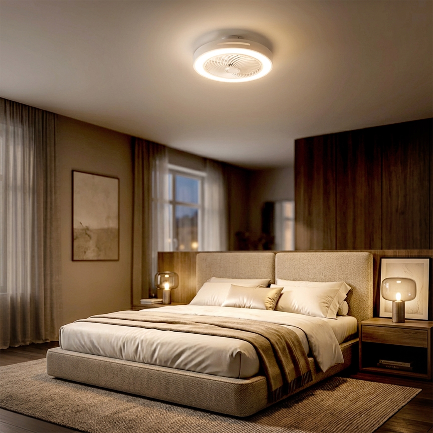 Brilagi - LED griestu gaismeklis ar ventilatoru, ar regulējamu spilgtumu, LED/38W/230V 3000–6500K Ø 46 cm, balts + ar tālvadību