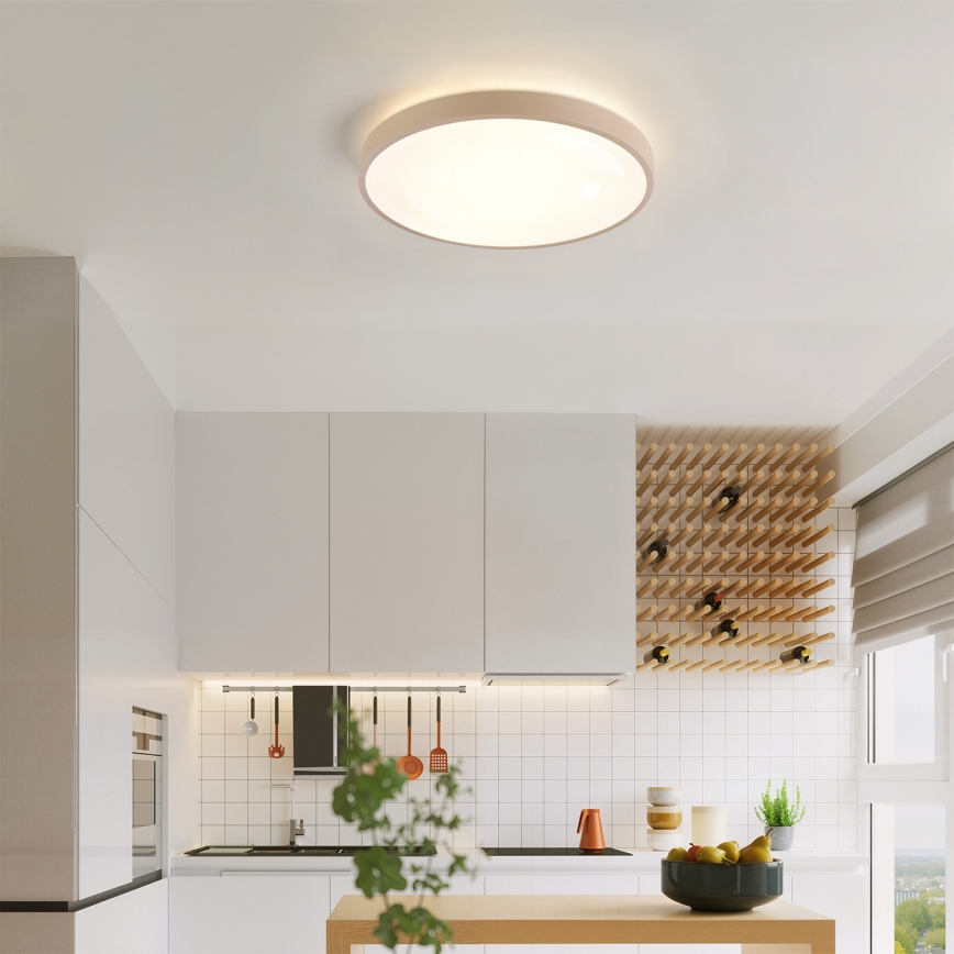 Brilagi - LED regulējams stropas gaismeklis GLASS POOL DOUBLE LED/48W/230V 3000-6000K 40 cm bēšs + ar tālvadības pulti