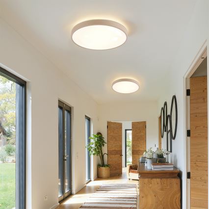 Brilagi - LED regulējams stropas gaismeklis GLASS POOL DOUBLE LED/48W/230V 3000-6000K 40 cm bēšs + ar tālvadības pulti