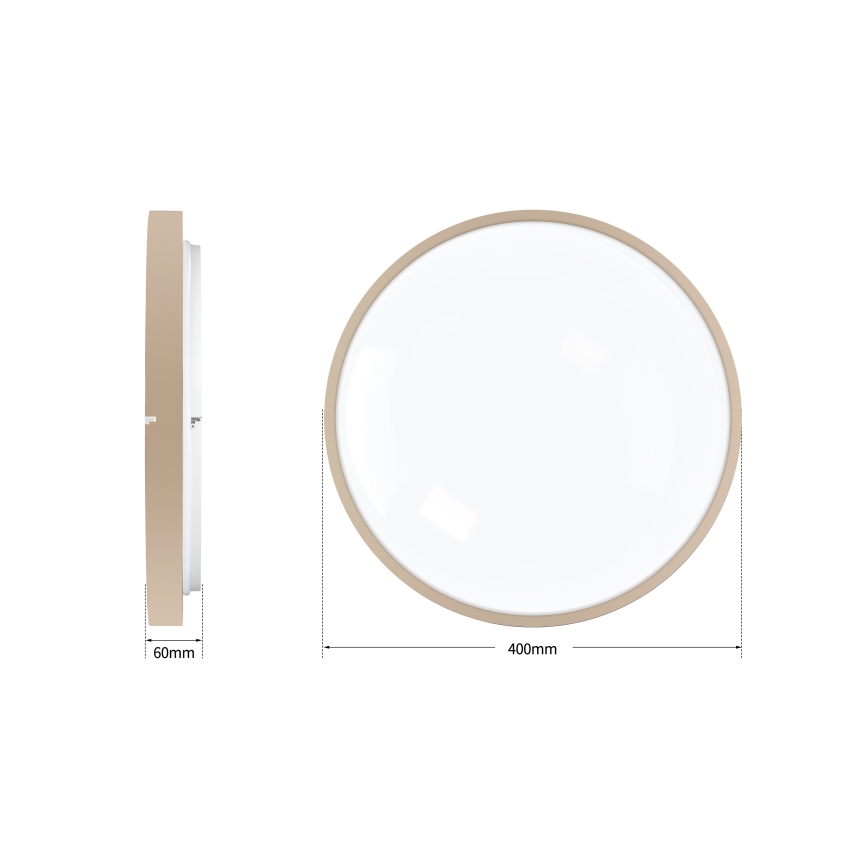 Brilagi - LED regulējams stropas gaismeklis GLASS POOL DOUBLE LED/48W/230V 3000-6000K 40 cm bēšs + ar tālvadības pulti