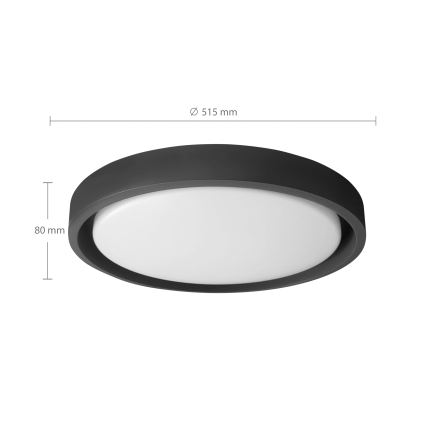 Brilagi - LED regulējama griestu lampa MATTEO LED/60W/230V 3000-6500K Ø 51,5 cm melna + tālvadības pults