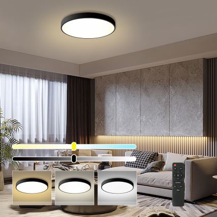 Brilagi - LED regulējams griestu gaismeklis POOL LED/60W/230V 3000-6000K Ø 60 cm melns + tālvadības pults