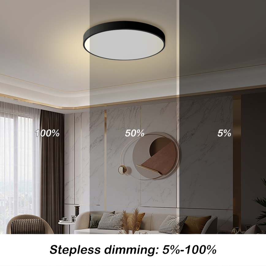Brilagi - LED regulējams griestu gaismeklis POOL LED/60W/230V 3000-6000K Ø 60 cm melns + tālvadības pults