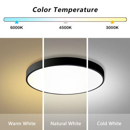 Brilagi - LED regulējams griestu gaismeklis POOL LED/60W/230V 3000-6000K Ø 60 cm melns + tālvadības pults