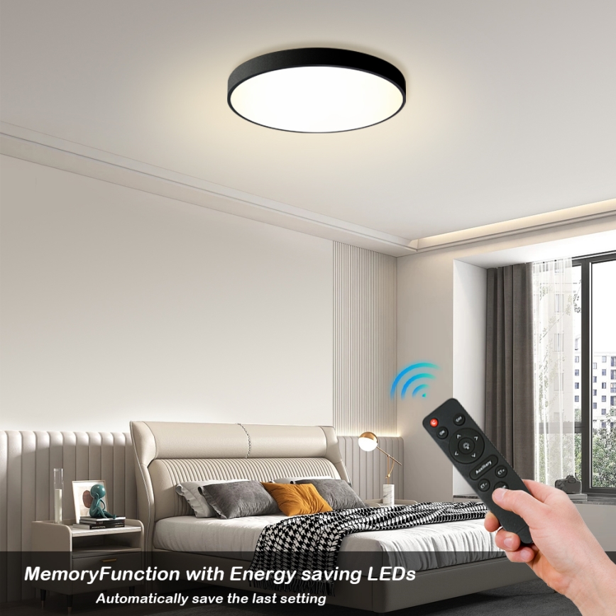 Brilagi - LED regulējams griestu gaismeklis POOL LED/60W/230V 3000-6000K Ø 60 cm melns + tālvadības pults
