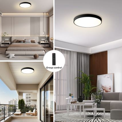 Brilagi - LED regulējams griestu gaismeklis POOL LED/60W/230V 3000-6000K Ø 60 cm melns + tālvadības pults