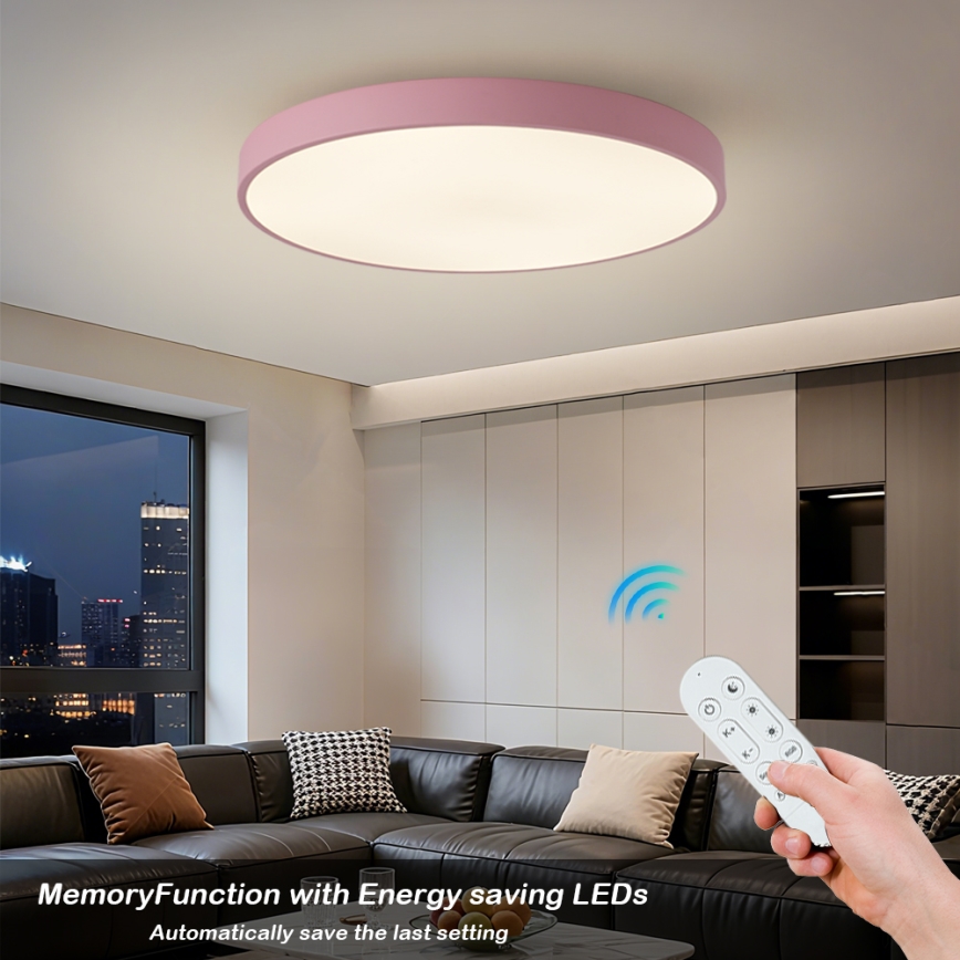 Brilagi - LED aptumšojams gaismeklis POOL SMART LED/100W/230V diam. 80 cm Wi-Fi Tuya + tālvadības pults rozā