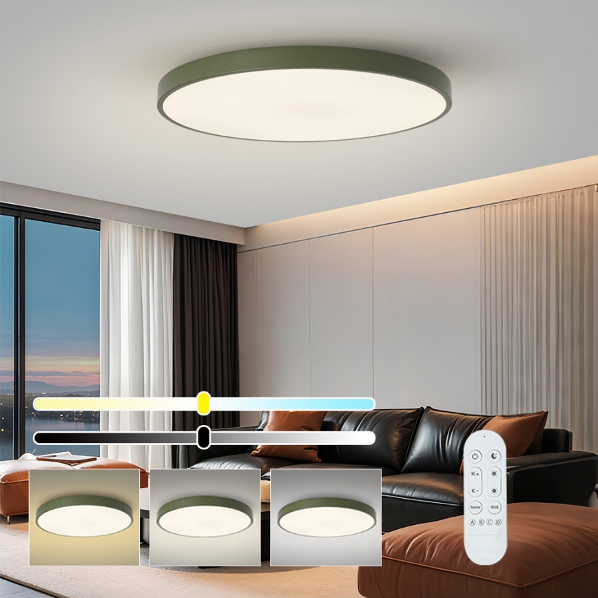 Brilagi - LED regulējams gaismeklis POOL SMART LED/128W/230V Ø 100 cm 3000-6000K Wi-Fi Tuya + tālvadības pults, zaļš