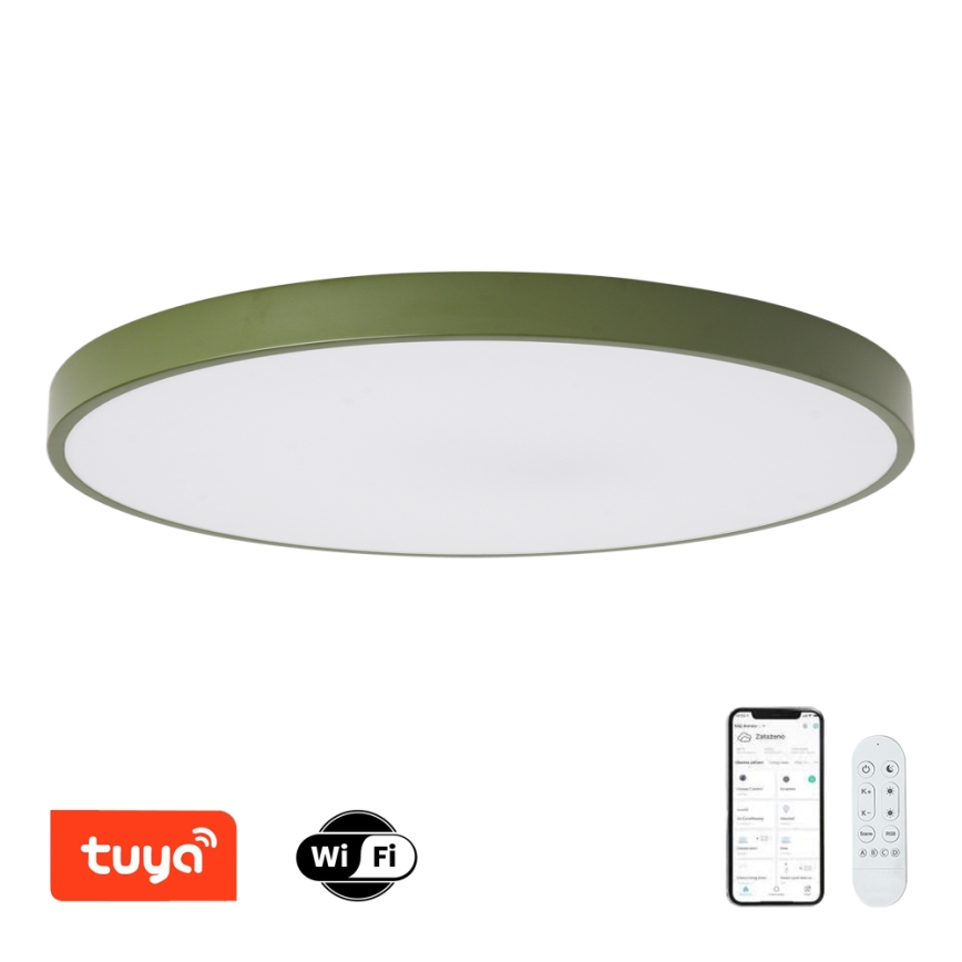 Brilagi - LED regulējams gaismeklis POOL SMART LED/128W/230V Ø 100 cm 3000-6000K Wi-Fi Tuya + tālvadības pults, zaļš